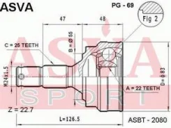 ���� �������� 22x55x25 Asva PG-69 PG69 ����