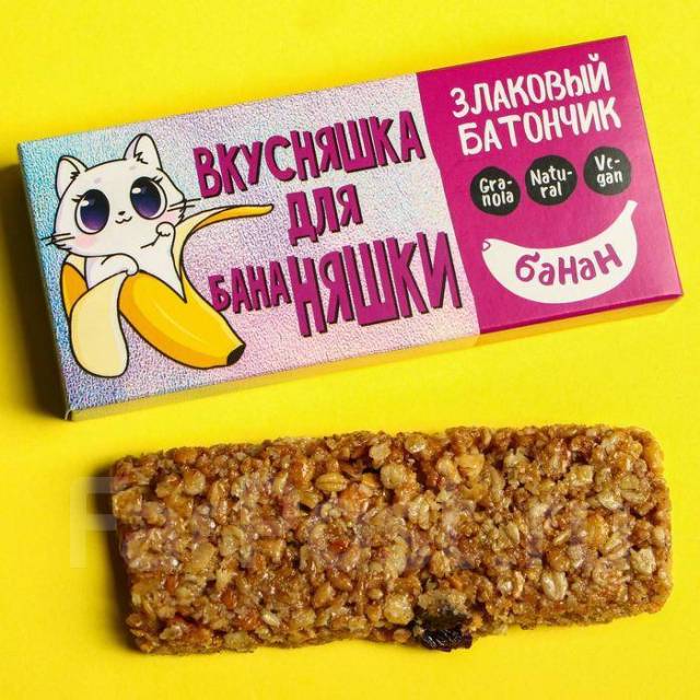 Злаковый батончик «Вкусняшка для няшки», с бананом, 50 г - Другое во ...