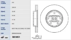 ���� ��������� �������� Hyundai i20/i30/i45/Tucson; KIA CEED/SOUL SD1051 ����