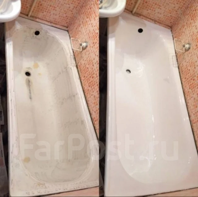 Ремонт ванн наливным акрилом во Владивостоке