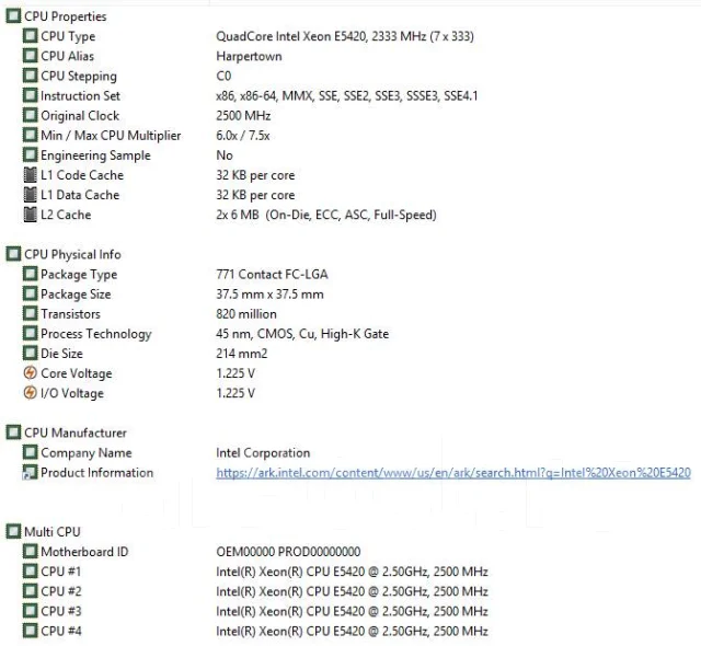 Intel Xeon E5420 ����