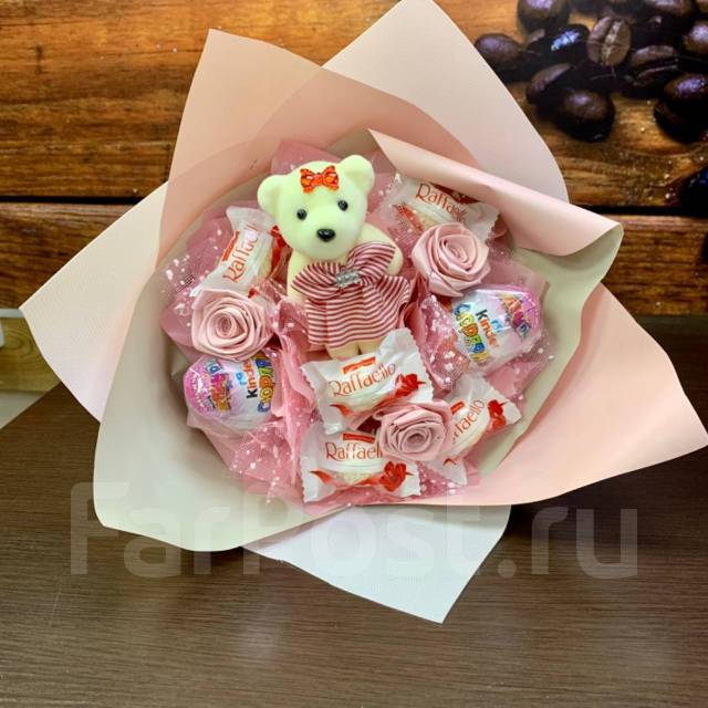 Мишки из роз, Торты из конфет - оригинальные торты и подарки ручной работы от медведей