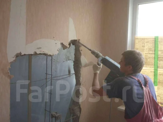 Демонтаж стены/перегородки/потолков/полы/бетон/кирпич. Вывоз Мусора во ...