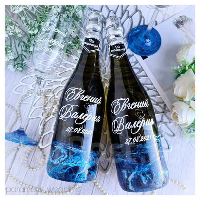 Шампанское и бокалы на свадьбу - Цветы, украшения, праздничное ...