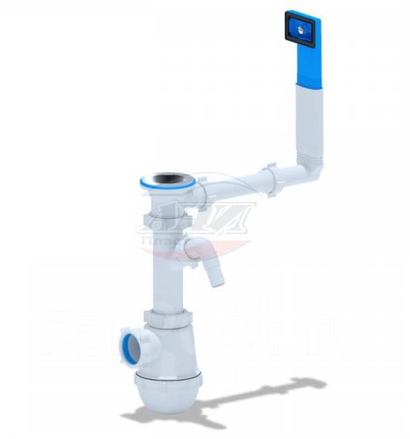 Сифон АНИ ГРОТ 1 1/2\"х40 с отводом для ст. машины с переливом (кухня ...