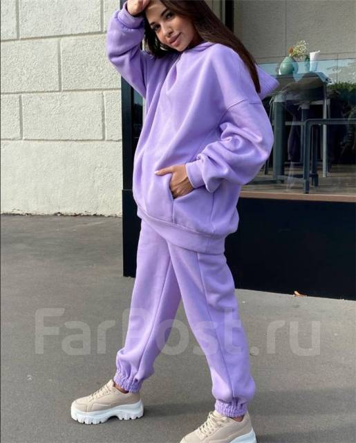Спортивный костюм с капюшоном, утепленный на флисе, 44, 46, 48, новый ...