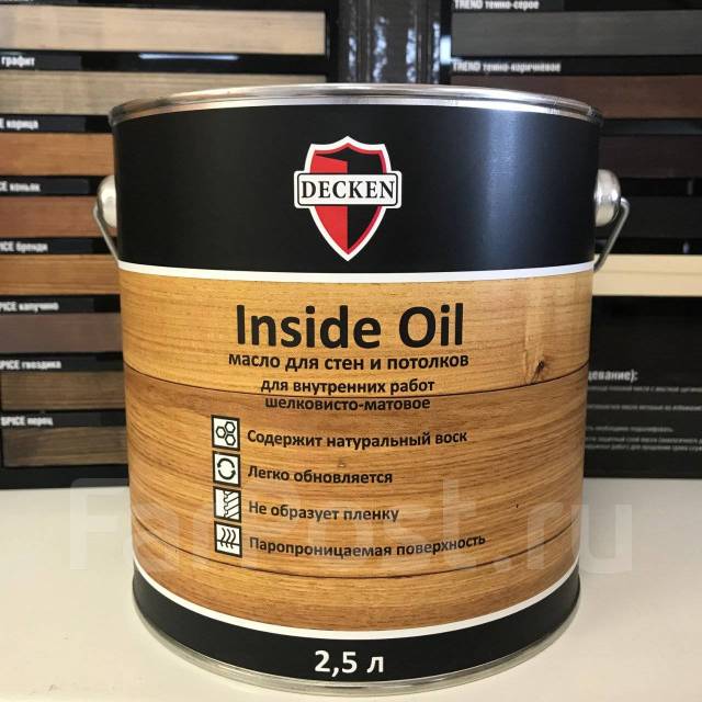 Масла для стен и потолков из дерева Decken Inside Oil (2,5 л), в ...