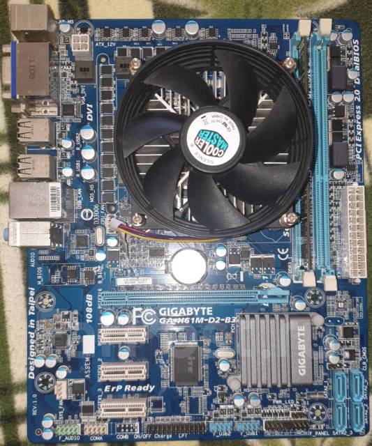 Материнская плата LGA1155 H61 с i3-2100 и kingston 8gb, Gigabyte, б/у ...