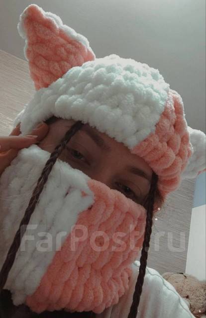 Балаклава с ушками кошки, 54, 55, 56, 57, 58, новый, в наличии. Цена: 1 500₽ в Артеме