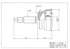 ���� �������� /�������� ����� /������ HDK ��� Toyota Estima 2006- RAV4; 27*61.2*26; TO-084; (TG-9584 0110-ACA30) 4347049835 4347049836 4347049855 HDK...