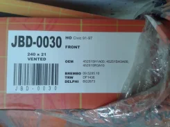 ���� ��������� FR JD Honda Civic EJ9, EG4, EG8, EJ2, EG, EH, EJ6 92-97 240*21 45251-SR3-A10 JBD0030, ������ �������� JBD0030 ����