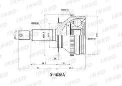 ���� ������� 27/26 ABS 52 �������� ������ ����� ��� Hyundai Santa FE inko 311038a 311038A ����