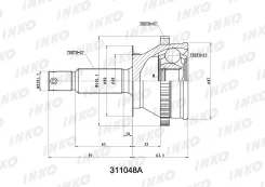 ���� ������� 27/25 ABS 47 �������� ������ ����� ��� Hyundai Santa FE, Hyundai Sonata IV, Hyundai Trajet 2.0 inko 311048a 311048A ����