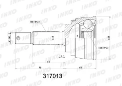 ���� ������� 25/23 �������� ��� Mitsubishi Galant, Mitsubishi Mirage �����, Mitsubishi Eclipse I inko 317013 317013 ����