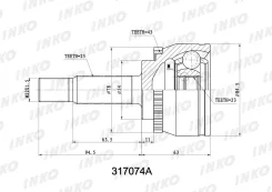 ���� ������� 25, 23 ABS 43, �������� ������, ����� ��� Mitsubishi Carisma, Mitsubishi Space STAR INKO 317074A 317074A ����