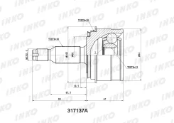 ���� ������� 30/33 ABS 50 �������� ������ ����� ��� Mitsubishi Pajero inko 317137a 317137A ����