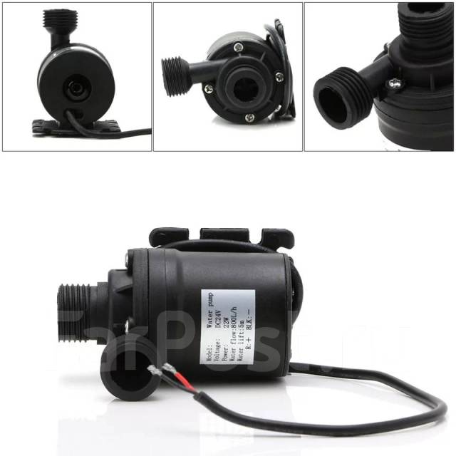 Насос для воды, водяной 12V,800л/ч центробежный бесщеточный мотор ...