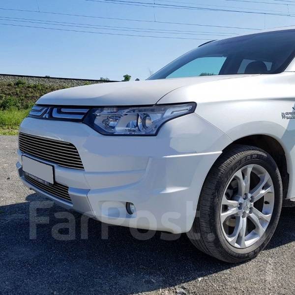 Накладка на передний бампер Mitsubishi Outlander 3 2012-2014 купить во ...