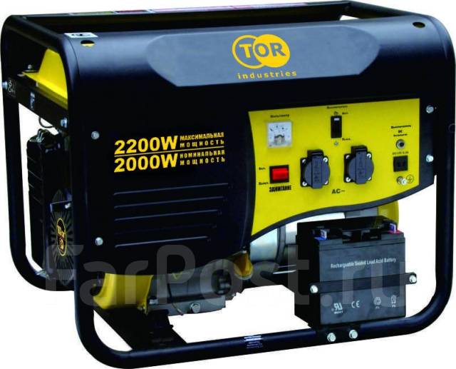 Генератор бензиновый TOR TR2500E (2.0кВт, 220В, 15л, эл. стартер), в ...