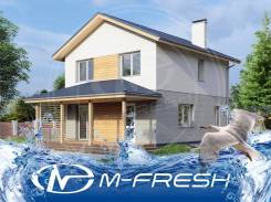 M-fresh GoldenBerg (Архитектурно-строительный проект дома с террасой! ). 100-200 кв. м., 2 этажа, 4 комнаты, бетон