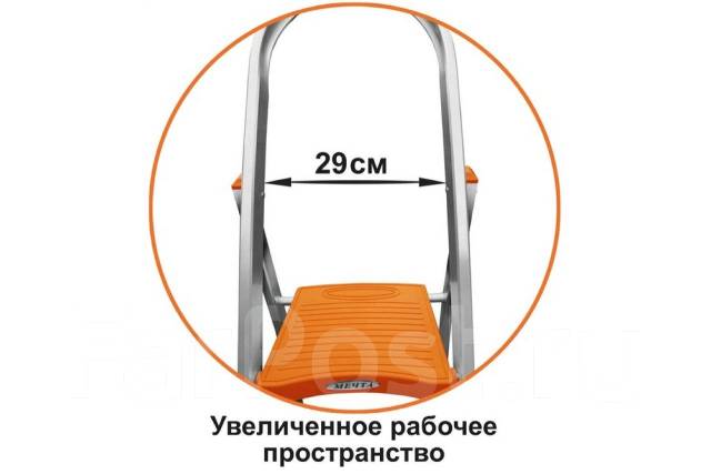Стремянка алюминиевая Эйфель Мечта 5 ступеней, (высота площадки 1,16м ...