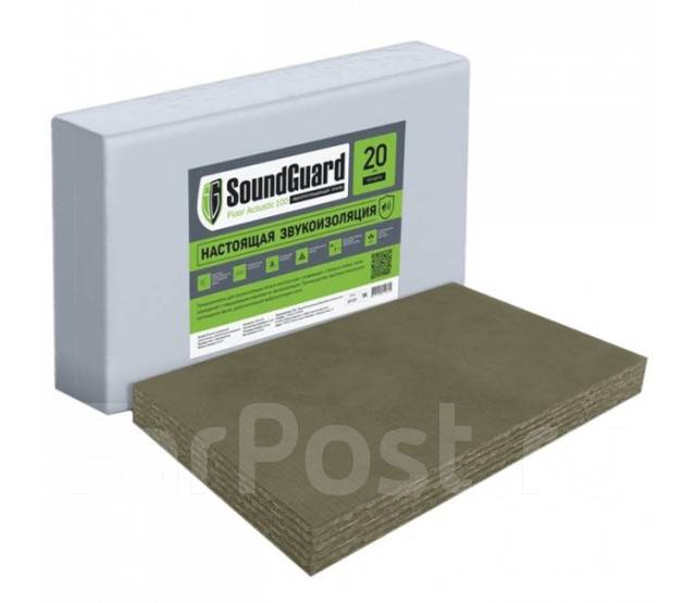 Плита звукопоглощающая базальтовая SoundGuard Floor Acoustic 100, в ...