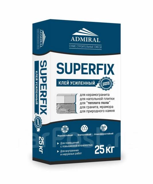 Клей плиточный Superfix Усиленный для керамогранита 25кг, в наличии ...