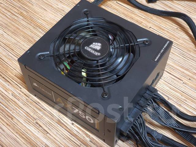 Топовый блок питания для компьютера Corsair 750W 80+Gold модульный, б/у ...