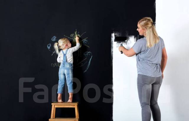Грифельная краска с эффектом школьной доски Blackboard Paint 1 л, в ...