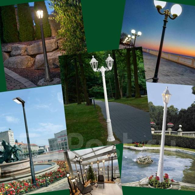 Парковое, уличное, садовое освещение. Фонарные столбы, опоры освещения ...