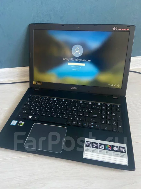 Acer Aspire E5-575G. 15.6", 2,7����, ��� 12 ��, ���� 1 000���, WiFi: 1, Bluetooth: 1, ����������� �� 12��. ����