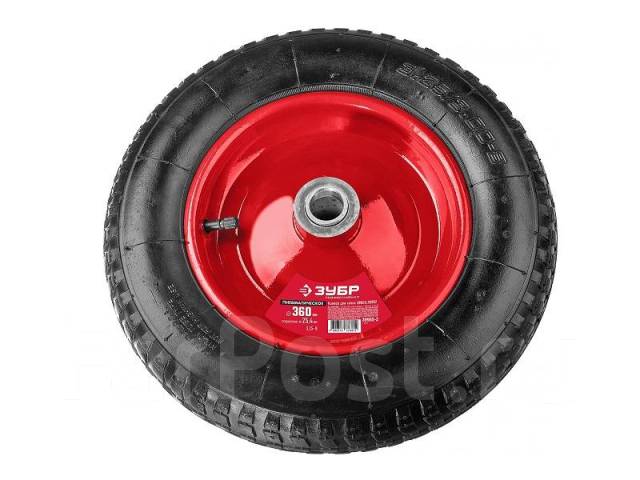Колесо пневматическое 360 мм с подшипником диаметром 25,4 мм для тачки ...