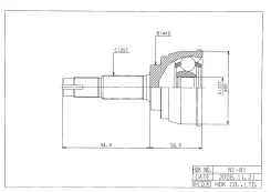 ���� �������� /������ /����� HDK ��� Nissan Tida 2006- JC11 HR18; 22*49*25; NI-081; (NI-E081 TG-7481) 39100ED805 HDK NI-081 NI081 ����