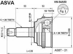 ���� �������� 28x60x26 Asva HN-54A50 HN54A50 ����