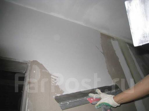 Шпаклевание стен и потолка под обои и покраску - Отделочные работы в .