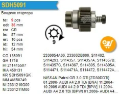 ������� �������� Nissan QD32, Terrano, Atlas, Safari KR Krauf SDH5091PN ����