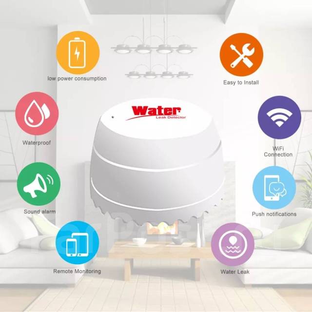 Wi-Fi датчик утечки протечки воды Tuya xiaomi, детектор, новый, в ...