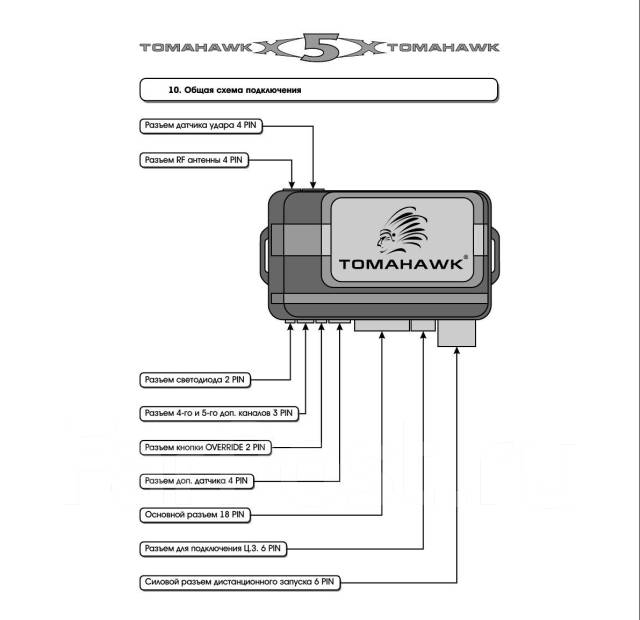 Схема подключения сигнализации томагавк x5