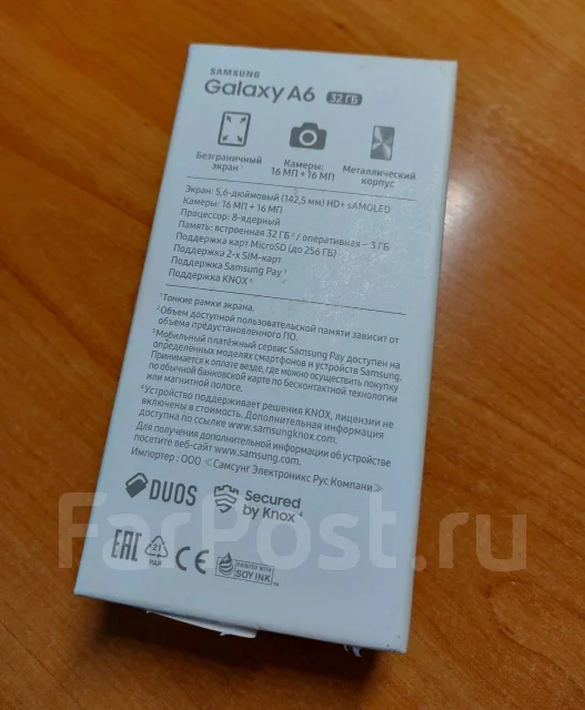 Samsung Galaxy A6. �/�, 32 ��, ������, 3G, 4G LTE ����