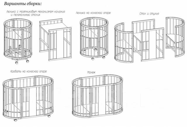 Как собрать детскую круглую кровать с маятником