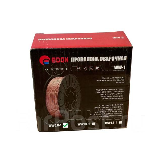Проволока сварочная омедненная Edon WW 0.8-1 (0,8 мм. 1,0 кг. D100 ...