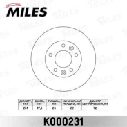 ���� ��������� Kia Carnival 2.5-2.9 99-01 �������� ������������� d=274��. Miles K000231 K000231 ����