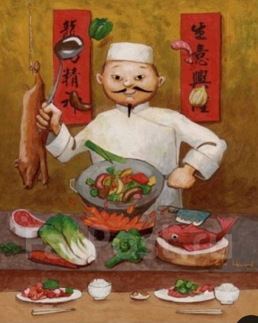 Приятного аппетита по японски. Китайский повар. Повар китайской кухни. Китайская еда иллюстрация. Повар китаец.