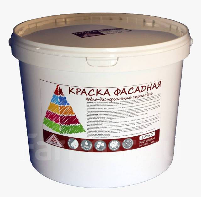 Краска водоэмульсионная фасадная "Стандарт" База А, 25 кг, под заказ ...