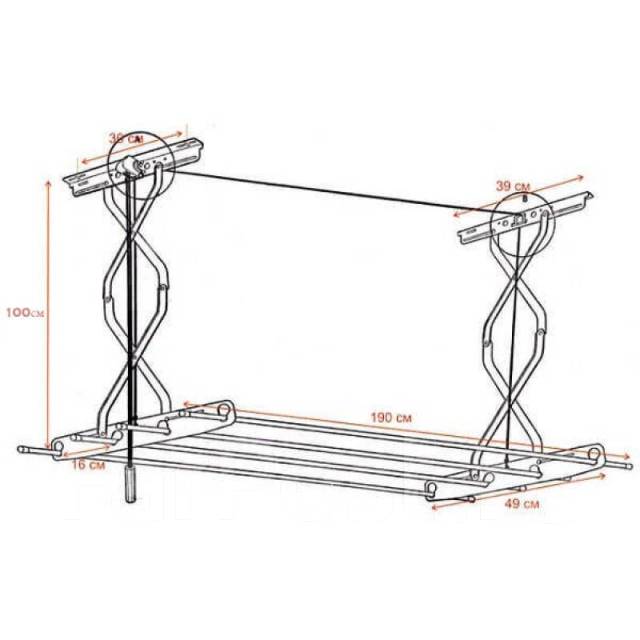 Потолочная вешалка для белья на балкон инструкция