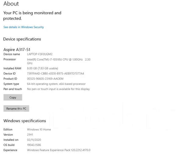 Acer Aspire 3 A317-51. 17", 2,3����, ��� 8 ��, ���� 250���, WiFi: 1, Bluetooth: 1, ����������� �� 10��. ����