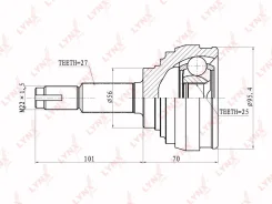 ���� �������� LYNXauto Nissan Avenir W10 27x25 CO-5732 ����