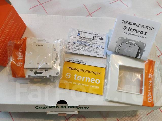 Терморегулятор Terneo s с датчиком для теплого, водяного пола во Влади ...