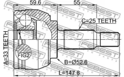 ���� �������� 33x52.6x25 Nissan Terrano D10 2014- Febest 2410DUST 2410DUST ����