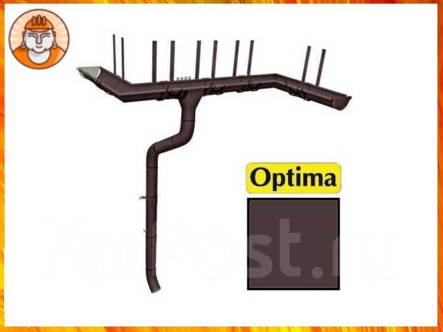 Труба водосточная круглая Optima 90мм * 1 м, в наличии в Хабаровске